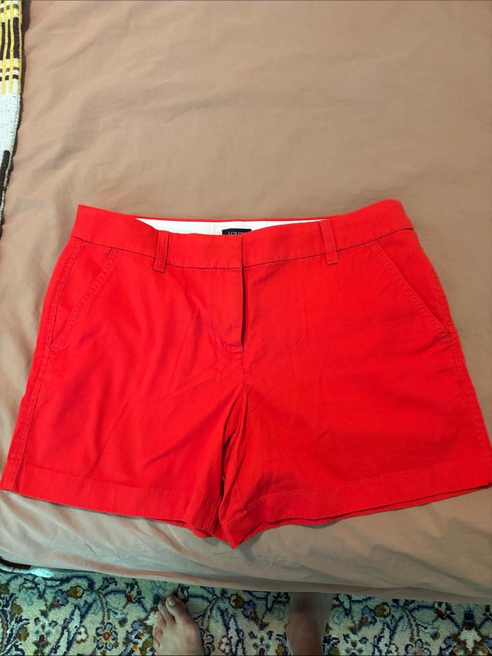 Red Cotton Shorts